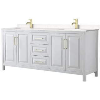 A thumbnail of the Wyndham Collection WCV252580D-VCA-MXX White / Carrara Cultured Marble Top / Brushed Gold Hardware