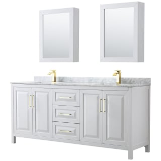 A thumbnail of the Wyndham Collection WCV252580DUNSMED White / White Carrara Marble Top / Brushed Gold Hardware