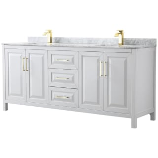 A thumbnail of the Wyndham Collection WCV252580DUNSMXX White / White Carrara Marble Top / Brushed Gold Hardware