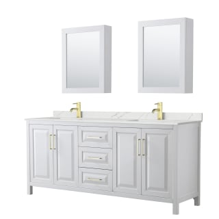 A thumbnail of the Wyndham Collection WCV252580D-QTZ-UNSMED White / Giotto Quartz Top / Brushed Gold Hardware