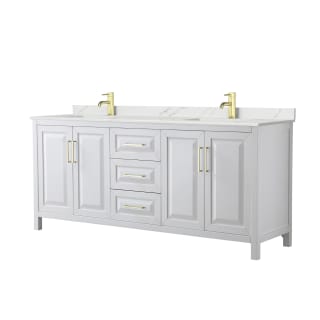 A thumbnail of the Wyndham Collection WCV252580D-QTZ-UNSMXX White / Giotto Quartz Top / Brushed Gold Hardware