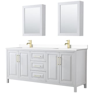 A thumbnail of the Wyndham Collection WCV252580D-VCA-MED White / White Cultured Marble Top / Brushed Gold Hardware