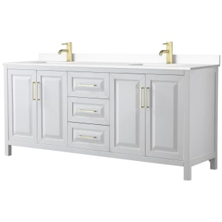 A thumbnail of the Wyndham Collection WCV252580D-VCA-MXX White / White Cultured Marble Top / Brushed Gold Hardware