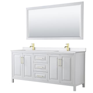 A thumbnail of the Wyndham Collection WCV252580D-QTZ-UNSM70 White / White Quartz Top / Brushed Gold Hardware