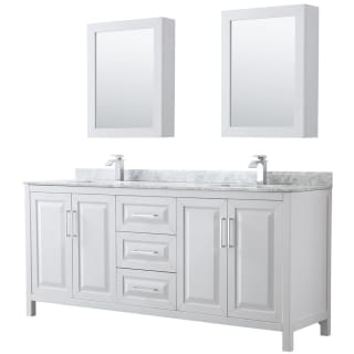 A thumbnail of the Wyndham Collection WCV252580DUNSMED White / White Carrara Marble Top / Polished Chrome Hardware