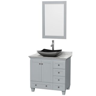 A thumbnail of the Wyndham Collection WCV800036SOYCMM24 Gray/White Carrera Marble/Altair Black Sink