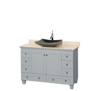 A thumbnail of the Wyndham Collection WCV800048SOYIVMXX Gray/Ivory Marble/Altair Black Granite Sink