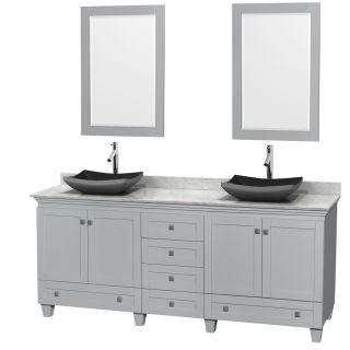 A thumbnail of the Wyndham Collection WCV800080DOYCMM24 Gray/White Carrera Marble/Altair Black Sink