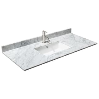 A thumbnail of the Wyndham Collection WCVVCA148STOPUNS White Carrara Marble