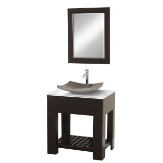 A thumbnail of the Wyndham Collection WC-MB1000 Espresso / White Glass Top