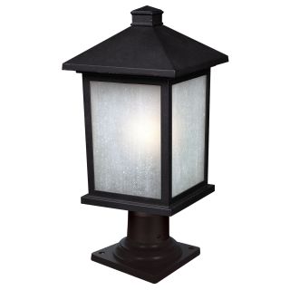 Z-Lite 507PHB-533PM-BK Black Holbrook 1 Light Outdoor Pier Mount Light with White Seedy Shade ...