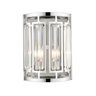 2-Light Chrome Finish W 6" H 12" Apollo Crystal Wall Sconce Light Square Shape 2-Light Chrome Finish W 6" H 12" Apollo Crystal Wall Sconce Light Square Shape