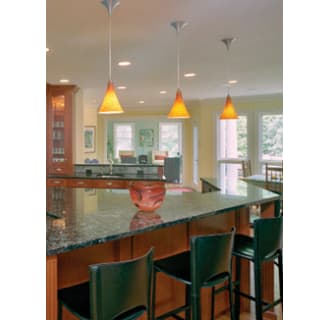 A thumbnail of the 2 Thousand Degrees Melrose Pendant Melrose Pendant in Satin Nickel and Tahoe Pine Amber glass