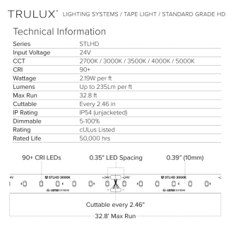 A thumbnail of the American Lighting STLHD-WW-16 Trulux Standard Grade HD Tape Light