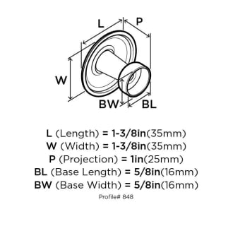 A thumbnail of the Amerock 848 Amerock-848-Dimensions of Back View