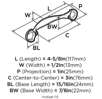 A thumbnail of the Amerock BP173-10PACK Technical Drawing - Back