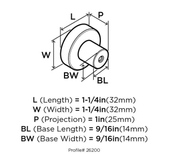 A thumbnail of the Amerock BP26200 Amerock-BP26200-Dimensions of Back View