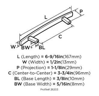 A thumbnail of the Amerock BP26203 Amerock-BP26203-Dimensions of Back View