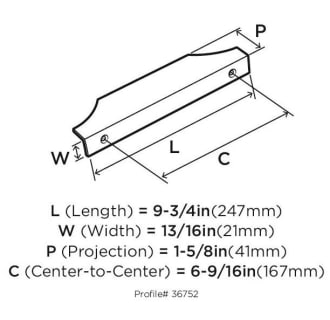 A thumbnail of the Amerock BP36752 Dimensions