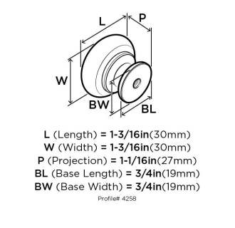 A thumbnail of the Amerock BP4258 Amerock-BP4258-Dimensions of Back View