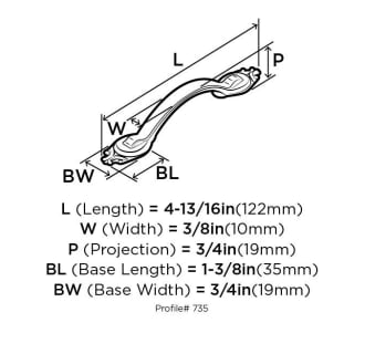 A thumbnail of the Amerock BP735 Amerock-BP735-Dimensions of Angle View