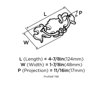 A thumbnail of the Amerock BP766 Amerock-BP766-Dimensions of Angle View