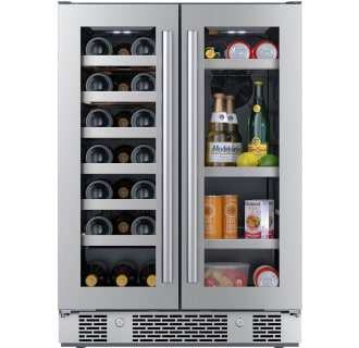 24 Inch Wide 21 Bottle Capacity and 64 Can Capacity Beverage Center with LED Lighting and Double Pane Glass