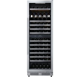  24 Inch Wide 140 Bottle Capacity Built-In or Free Standing Wine Cooler with Wood Shelves, Dual Zone Cooling, Door Alarm, Door Lock and Energy Star Rated