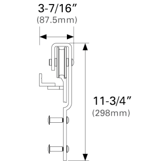 A thumbnail of the Cavity Sliders TSBS1525N-TSBS001 Cavity Sliders-TSBS1525N-TSBS001-Wheel Assembly Dimensions