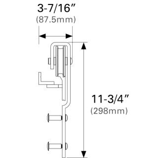 A thumbnail of the Cavity Sliders TSBS1830N-TSBS001 Cavity Sliders-TSBS1830N-TSBS001-Wheel Assembly Dimensions