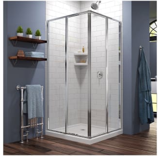 DreamLine DL-6070C-01 32D x 48W Center Drain Acrylic Shower Base and QWALL-5 Backwall Kit - White