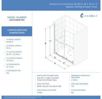 A thumbnail of the DreamLine SDHA48W760VXX Alternate Image