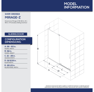 A thumbnail of the DreamLine SHDR1960584G Alternate Image