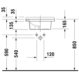 A thumbnail of the Duravit 030348 Technical Drawing 2