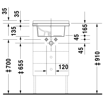 A thumbnail of the Duravit 030348 Technical Drawing 3