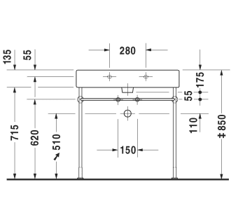 A thumbnail of the Duravit 003066 Technical Drawing 1