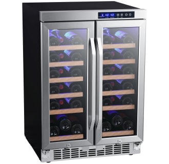 24 Inch Wide 36 Bottle Built-In Wine Cooler with Dual Cooling Zones and French Doors