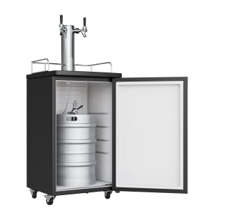 Beer keg shop fridge with tap