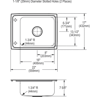 A thumbnail of the Elkay DRKR2217LC Elkay-DRKR2217LC-Specification Image