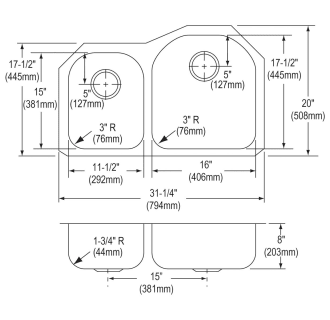 A thumbnail of the Elkay DXUH3119L Elkay-DXUH3119L-Specification Image