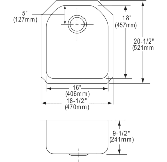 A thumbnail of the Elkay ELUH1618DBG Elkay-ELUH1618DBG-Specification Image