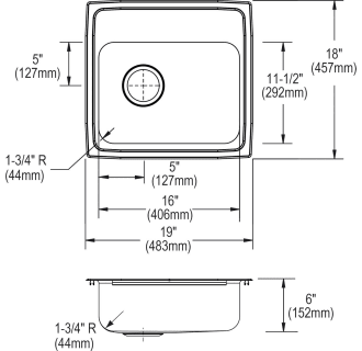 A thumbnail of the Elkay LRAD191860L Elkay-LRAD191860L-Specification Image