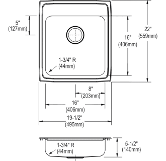 A thumbnail of the Elkay LRAD202255 Alternate View