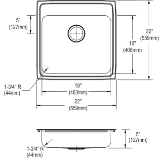 A thumbnail of the Elkay LRAD222250-CU Elkay-LRAD222250-CU-Specification Image