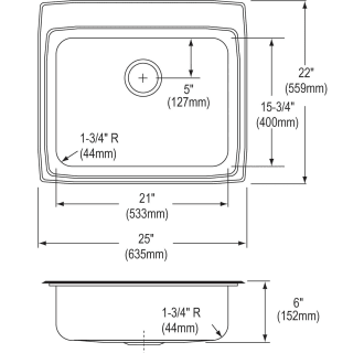 A thumbnail of the Elkay LRAD252260MR2 Elkay-LRAD252260MR2-Specification Image