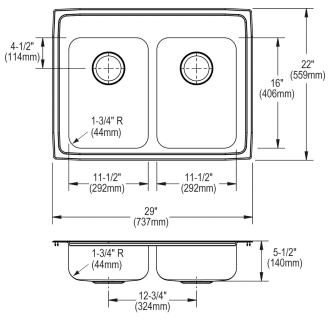 A thumbnail of the Elkay LRADQ292255 Elkay-LRADQ292255-Specification Image