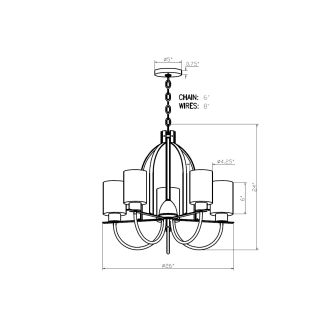 A thumbnail of the Forte Lighting 2738-05 Line Drawing