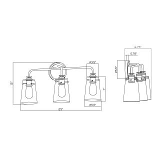 A thumbnail of the Forte Lighting 5118-03 Line Drawing