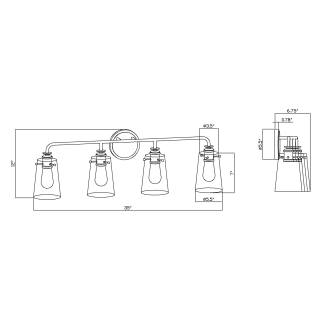 A thumbnail of the Forte Lighting 5118-04 Line Drawing