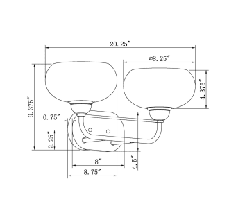 A thumbnail of the Forte Lighting 5732-02 Line Drawing